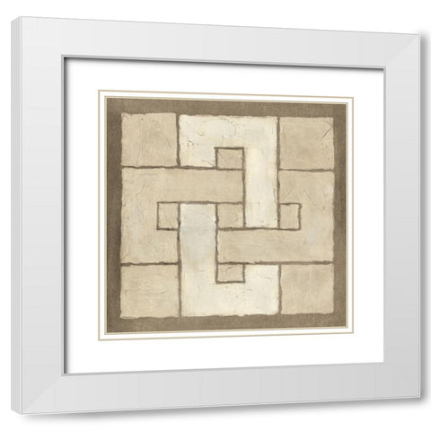 Knotted Tiles I White Modern Wood Framed Art Print with Double Matting by Lam, Vanna