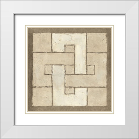 Knotted Tiles I White Modern Wood Framed Art Print with Double Matting by Lam, Vanna