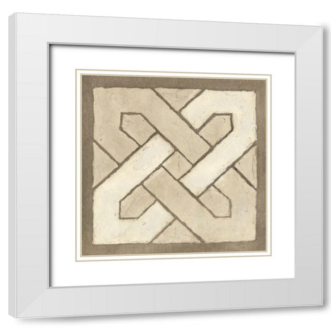 Knotted Tiles II White Modern Wood Framed Art Print with Double Matting by Lam, Vanna