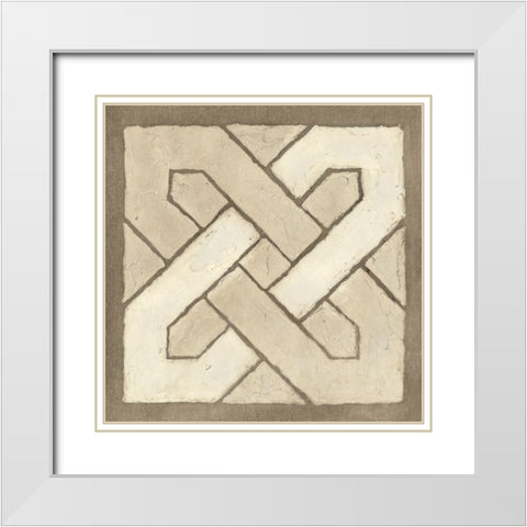 Knotted Tiles II White Modern Wood Framed Art Print with Double Matting by Lam, Vanna