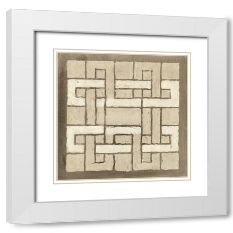 Knotted Tiles III White Modern Wood Framed Art Print with Double Matting by Lam, Vanna