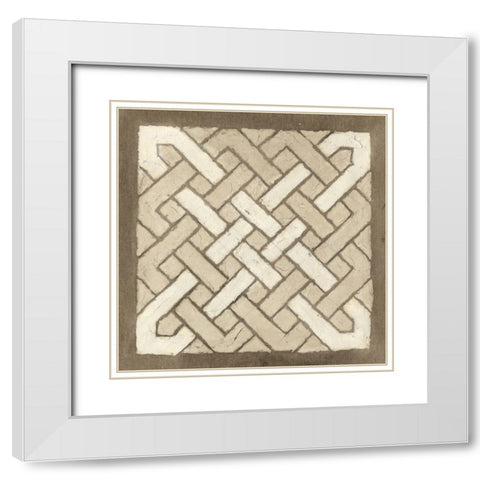 Knotted Tiles IV White Modern Wood Framed Art Print with Double Matting by Lam, Vanna