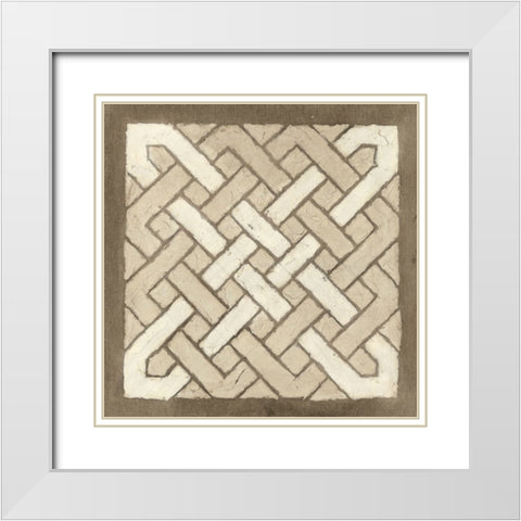 Knotted Tiles IV White Modern Wood Framed Art Print with Double Matting by Lam, Vanna