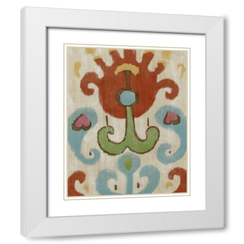 Tribal Ikat I White Modern Wood Framed Art Print with Double Matting by Zarris, Chariklia