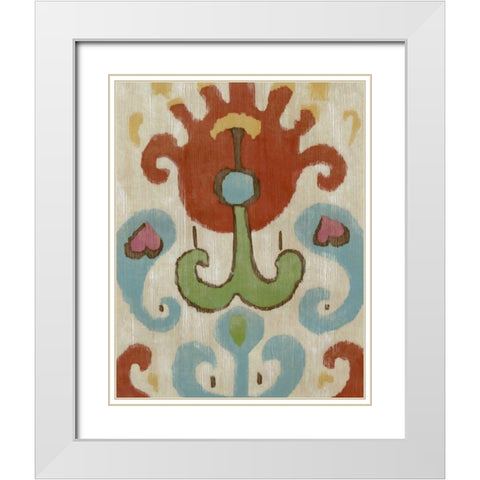 Tribal Ikat I White Modern Wood Framed Art Print with Double Matting by Zarris, Chariklia