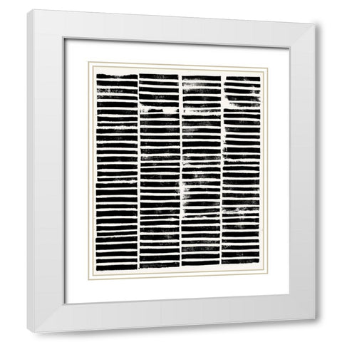 Dashed Codes I White Modern Wood Framed Art Print with Double Matting by Popp, Grace