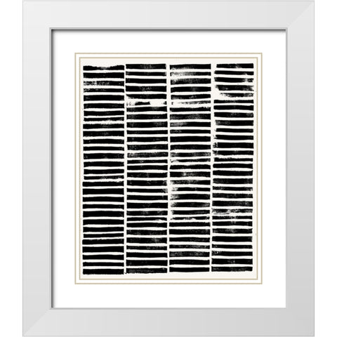 Dashed Codes I White Modern Wood Framed Art Print with Double Matting by Popp, Grace