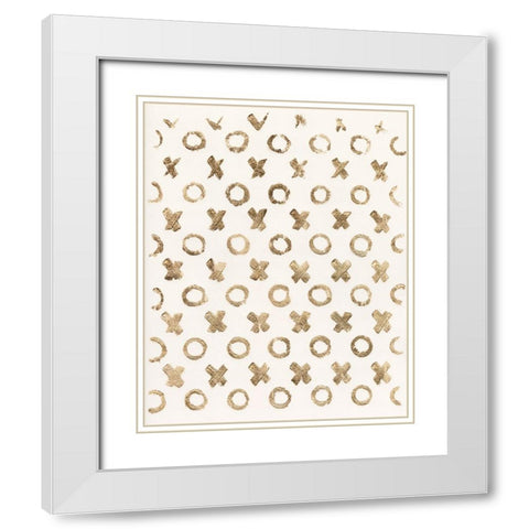 Gilded Kisses I White Modern Wood Framed Art Print with Double Matting by Vision Studio