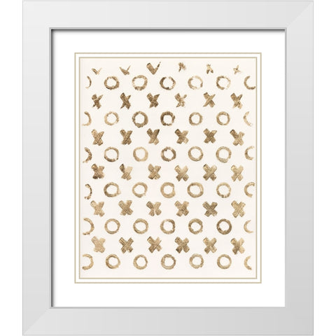 Gilded Kisses I White Modern Wood Framed Art Print with Double Matting by Vision Studio
