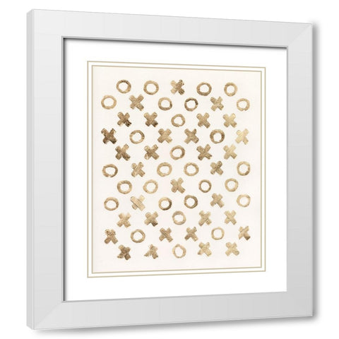 Gilded Kisses II White Modern Wood Framed Art Print with Double Matting by Vision Studio
