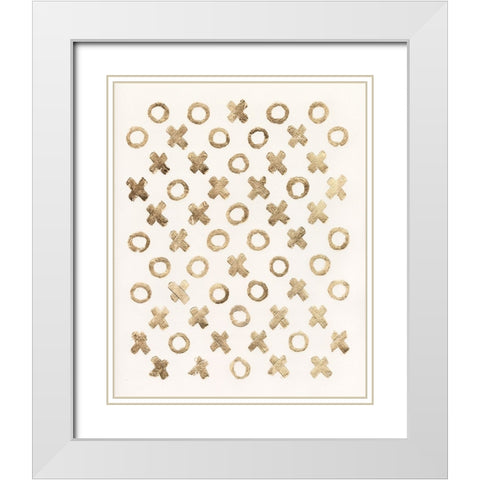 Gilded Kisses II White Modern Wood Framed Art Print with Double Matting by Vision Studio