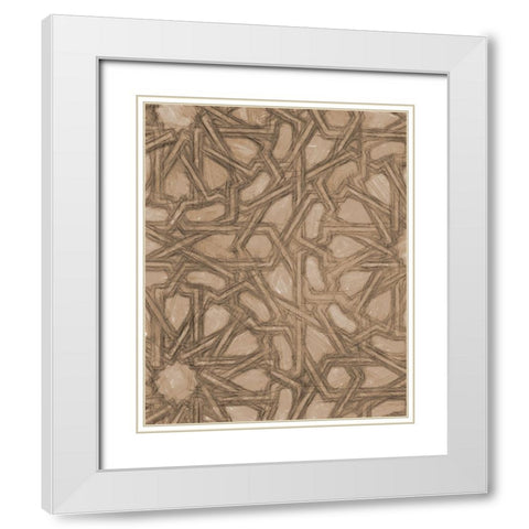 Ornamental Design I White Modern Wood Framed Art Print with Double Matting by Saunders, Alonzo