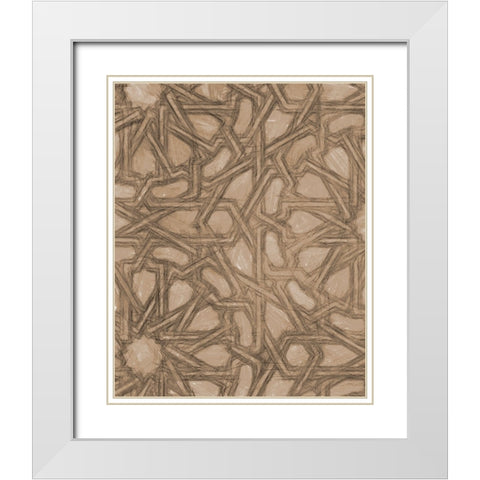 Ornamental Design I White Modern Wood Framed Art Print with Double Matting by Saunders, Alonzo