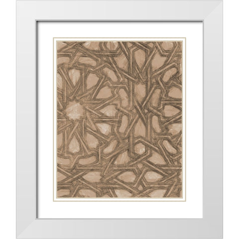 Ornamental Design II White Modern Wood Framed Art Print with Double Matting by Saunders, Alonzo