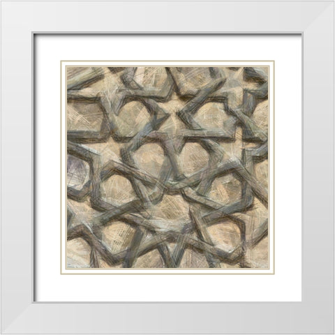 Ornamental Design III White Modern Wood Framed Art Print with Double Matting by Saunders, Alonzo
