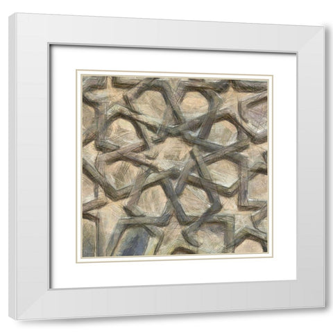 Ornamental Design IV White Modern Wood Framed Art Print with Double Matting by Saunders, Alonzo