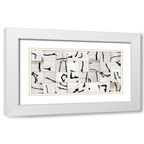 Custom Neutral Subtext III White Modern Wood Framed Art Print with Double Matting by Stramel, Renee W.