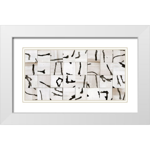 Custom Neutral Subtext III White Modern Wood Framed Art Print with Double Matting by Stramel, Renee W.
