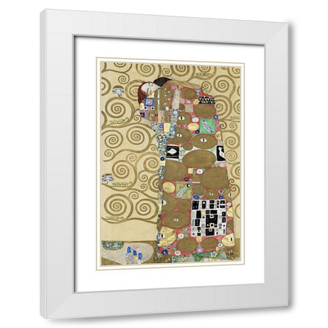 Fulfillment White Modern Wood Framed Art Print with Double Matting by Klimt, Gustav
