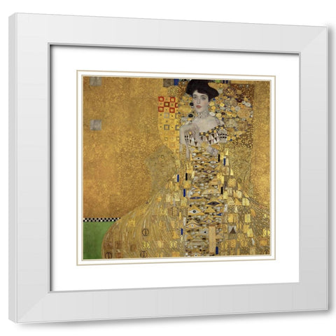 Portrait of Adele Bloch-Bauer I White Modern Wood Framed Art Print with Double Matting by Klimt, Gustav