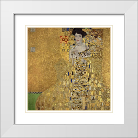 Portrait of Adele Bloch-Bauer I White Modern Wood Framed Art Print with Double Matting by Klimt, Gustav