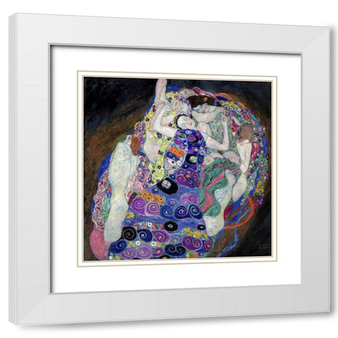 The Virgin White Modern Wood Framed Art Print with Double Matting by Klimt, Gustav