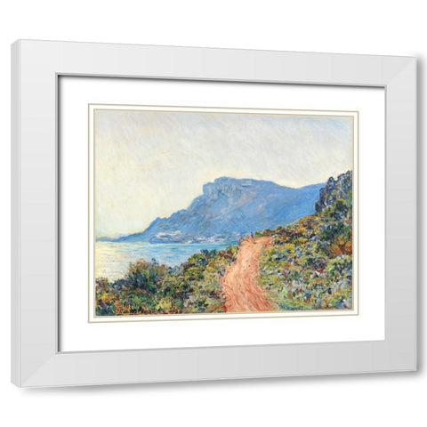 The Corniche near Monaco White Modern Wood Framed Art Print with Double Matting by Monet, Claude