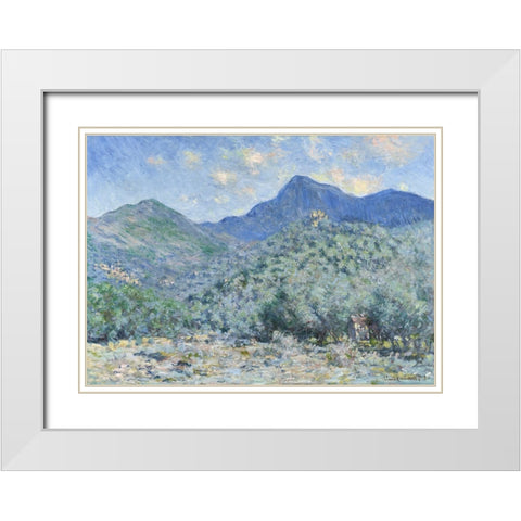 Valle Buona White Modern Wood Framed Art Print with Double Matting by Monet, Claude