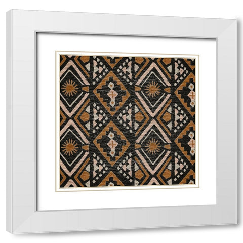 Block Tribal Patterns I White Modern Wood Framed Art Print with Double Matting by Wang, Melissa