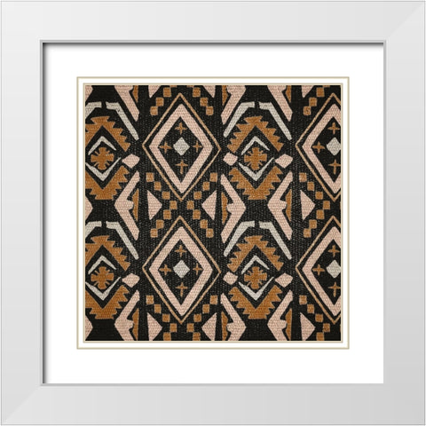 Block Tribal Patterns II White Modern Wood Framed Art Print with Double Matting by Wang, Melissa