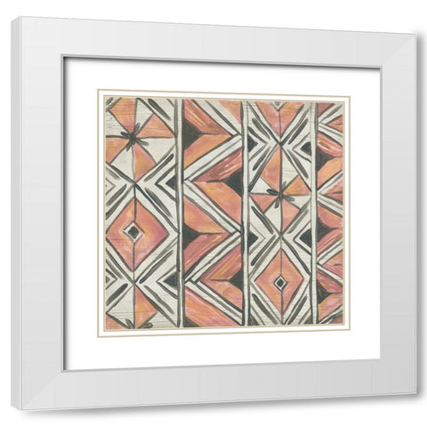 Sunset Chevron I White Modern Wood Framed Art Print with Double Matting by Vess, June Erica