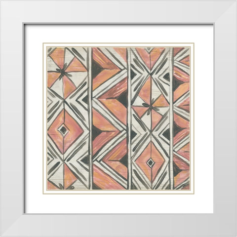 Sunset Chevron I White Modern Wood Framed Art Print with Double Matting by Vess, June Erica