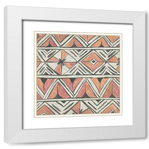Sunset Chevron II White Modern Wood Framed Art Print with Double Matting by Vess, June Erica