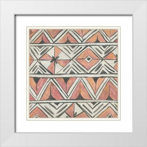 Sunset Chevron II White Modern Wood Framed Art Print with Double Matting by Vess, June Erica