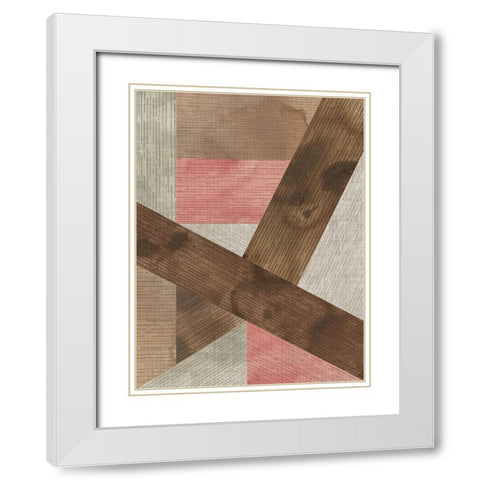 Texture Puzzle II White Modern Wood Framed Art Print with Double Matting by Vess, June Erica