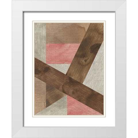 Texture Puzzle II White Modern Wood Framed Art Print with Double Matting by Vess, June Erica