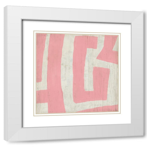 Pink Maze II White Modern Wood Framed Art Print with Double Matting by Vess, June Erica