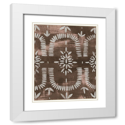 Espresso Batik I White Modern Wood Framed Art Print with Double Matting by Vess, June Erica