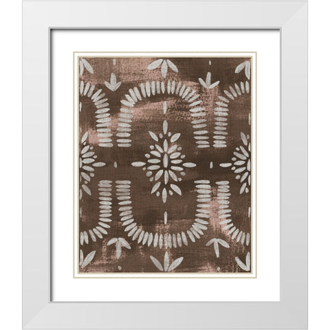 Espresso Batik I White Modern Wood Framed Art Print with Double Matting by Vess, June Erica