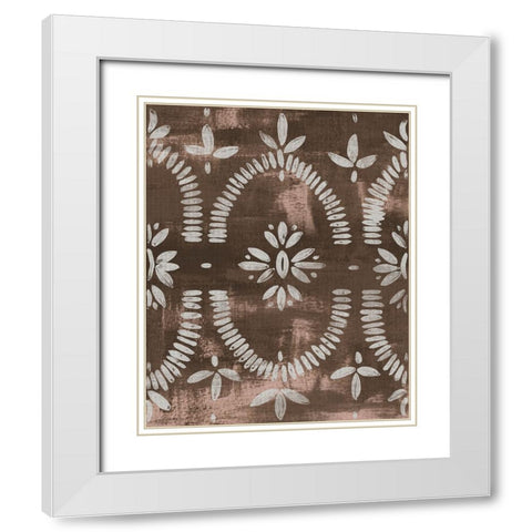 Espresso Batik II White Modern Wood Framed Art Print with Double Matting by Vess, June Erica