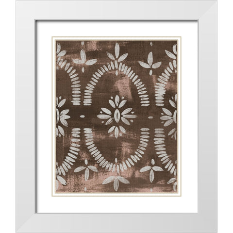 Espresso Batik II White Modern Wood Framed Art Print with Double Matting by Vess, June Erica