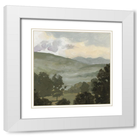Valley Through the Trees I White Modern Wood Framed Art Print with Double Matting by Barnes, Victoria