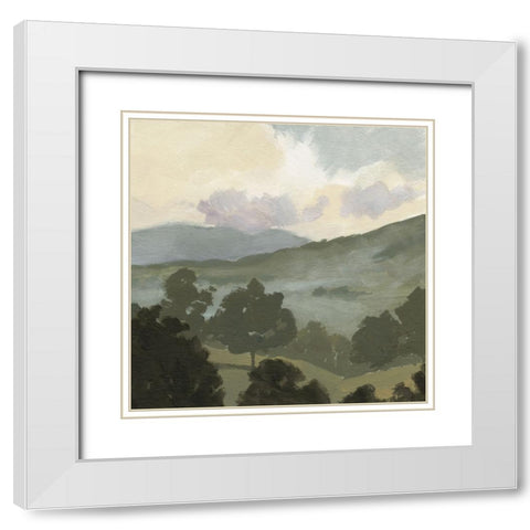 Valley Through the Trees II White Modern Wood Framed Art Print with Double Matting by Barnes, Victoria