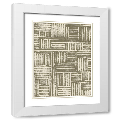 Earth Puzzle I White Modern Wood Framed Art Print with Double Matting by Vess, June Erica