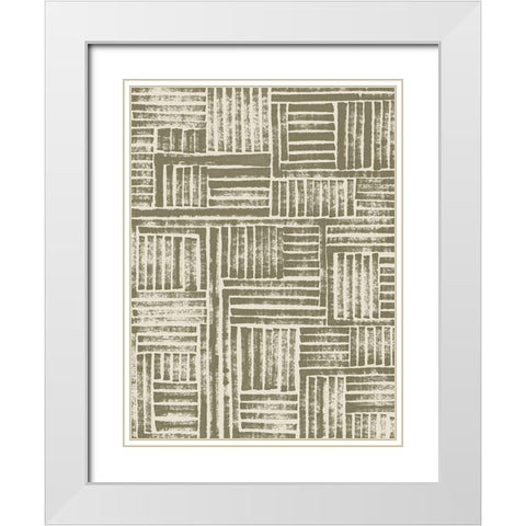 Earth Puzzle I White Modern Wood Framed Art Print with Double Matting by Vess, June Erica