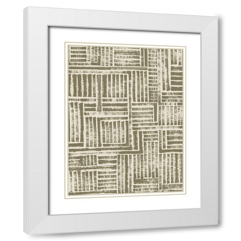 Earth Puzzle II White Modern Wood Framed Art Print with Double Matting by Vess, June Erica