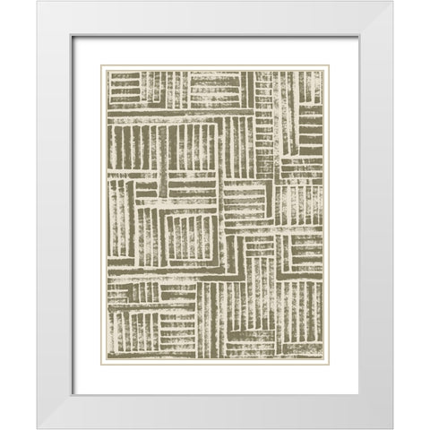 Earth Puzzle II White Modern Wood Framed Art Print with Double Matting by Vess, June Erica