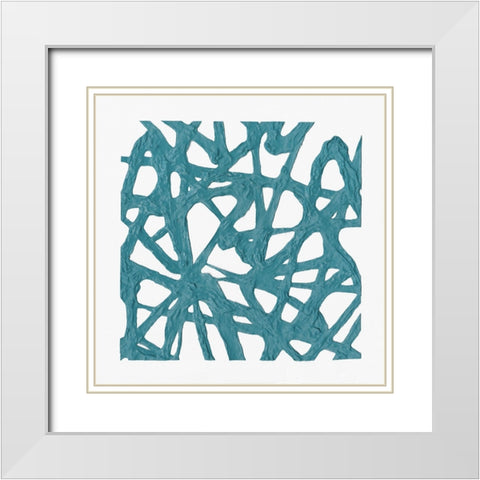 Casting the Net I White Modern Wood Framed Art Print with Double Matting by Saunders, Alonzo