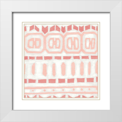 Blush Loom III White Modern Wood Framed Art Print with Double Matting by Vess, June Erica