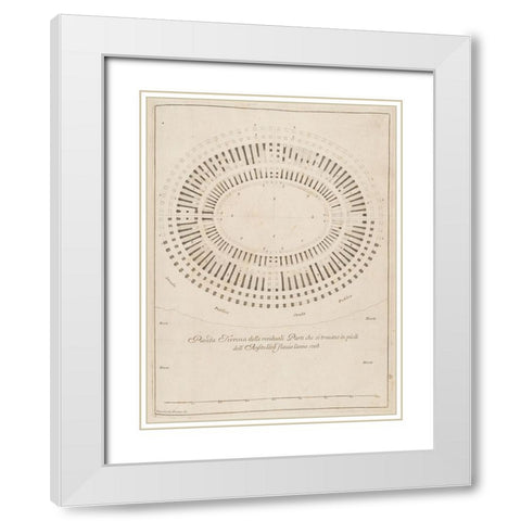 Antiquities of Pola, Ancient Blueprints III White Modern Wood Framed Art Print with Double Matting by Unknown